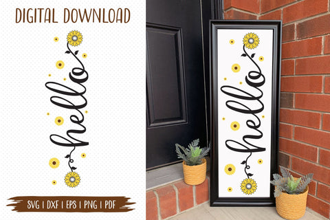 Hello, Sunflower Porch Sign SVG SVG CraftLabSVG 