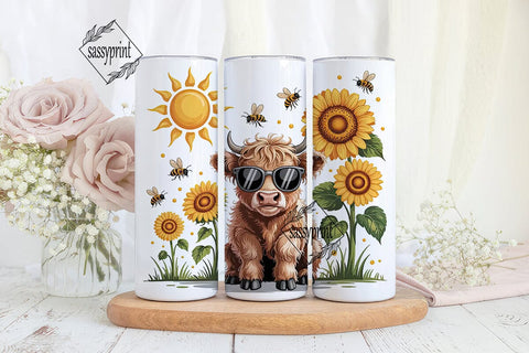 Hello Sunshine Cow Tumbler Wrap Sublimation sassyprint 