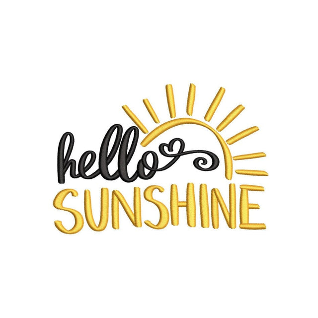 Hello Sunshine Embroidery Design, Beach embroidery, Machine embroidery design, 4 sizes, Instant download Embroidery/Applique DESIGNS Nino Nadaraia 