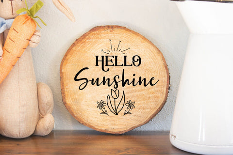 Hello Sunshine I Spring Door Sign SVG I Spring Sign SVG SVG Happy Printables Club 