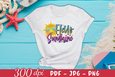 Hello Sunshine - Summer Sublimation Design Sublimation CraftLabSVG 