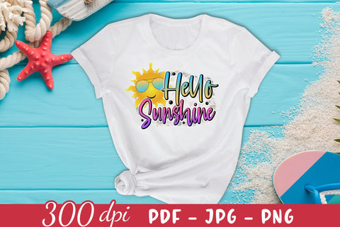 Hello Sunshine - Summer Sublimation Design Sublimation CraftLabSVG 