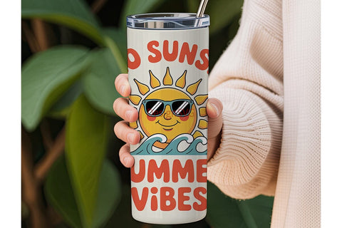 Hello Sunshine Summer Vibes 20oz Tumbler Sublimation DesignSVG 