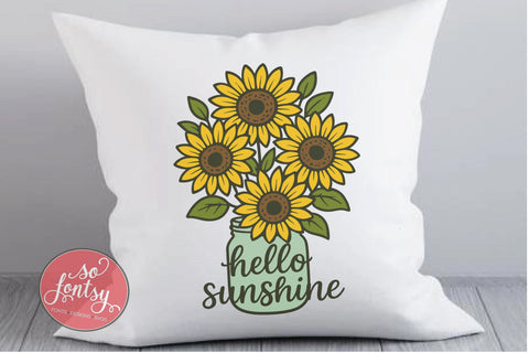 Hello Sunshine SVG Cut File for Cricut & Silhouette | Summer SVG So Fontsy VIP Design Shop 