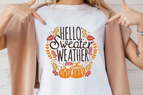 Hello Sweater Weather| Fall SVG Cutting Files. SVG CosmosFineArt 