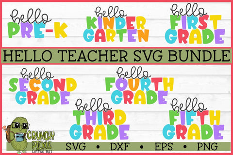 Hello Teacher SVG Bundle SVG Crunchy Pickle 