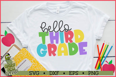 Hello Third Grade Teacher SVG File SVG Crunchy Pickle 