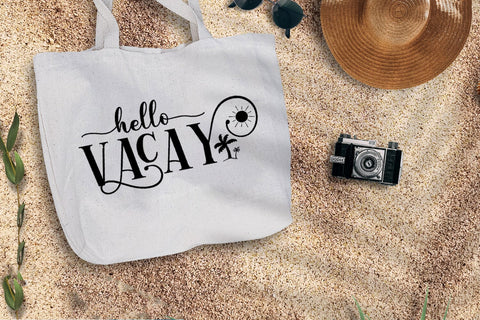 Hello Vacay SVG I Travel SVG I Vacation SVG Cut File SVG Happy Printables Club 