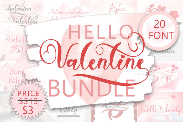 Hello Valentine Bundle Font Prasetya Letter 