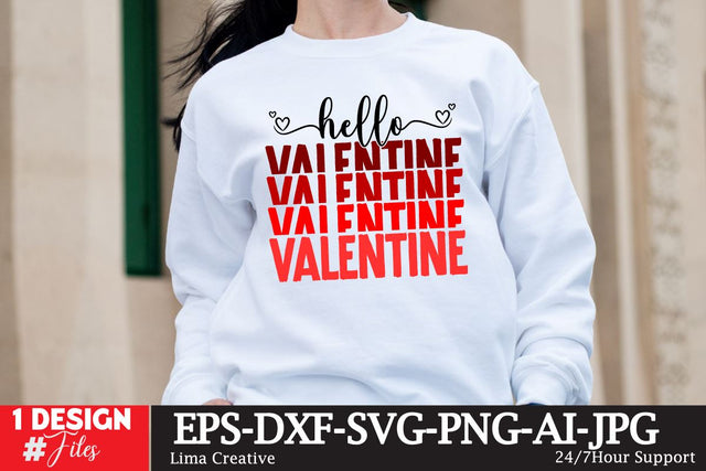 Hello Valentine SVG Cut File, Valentine's Day SVG Design SVG Insomnia Std 