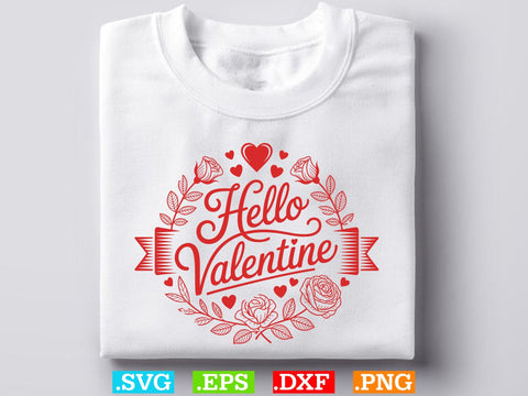 Hello Valentine SVG, Valentines Wall Art Svg, Holiday Ornament Svg SVG Creativeart88 