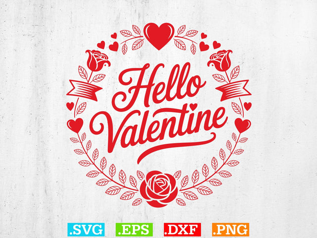 Hello Valentine SVG, Valentines Wall Art Svg SVG Creativeart88 