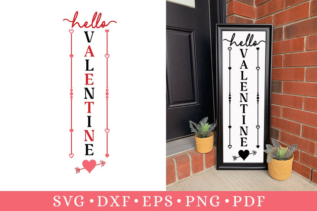 Hello Valentine, Valentines Porch Sign SVG SVG CraftLabSVG 