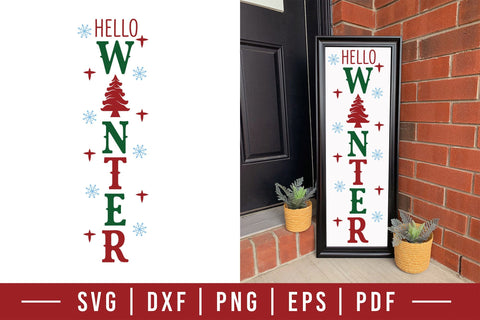 Hello Winter - Christmas Porch Sign SVG SVG CraftLabSVG 