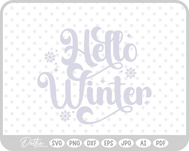 Hello Winter Christmas Quote SVG DottieDigitals 