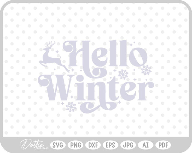Hello Winter Christmas Quote SVG DottieDigitals 