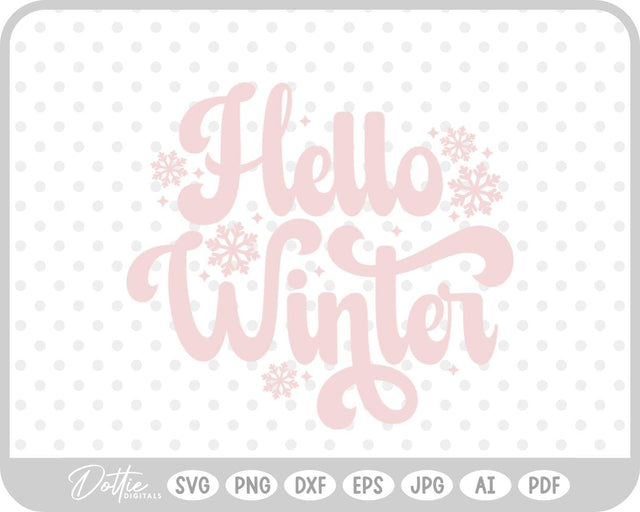 Hello Winter Christmas Quote SVG DottieDigitals 