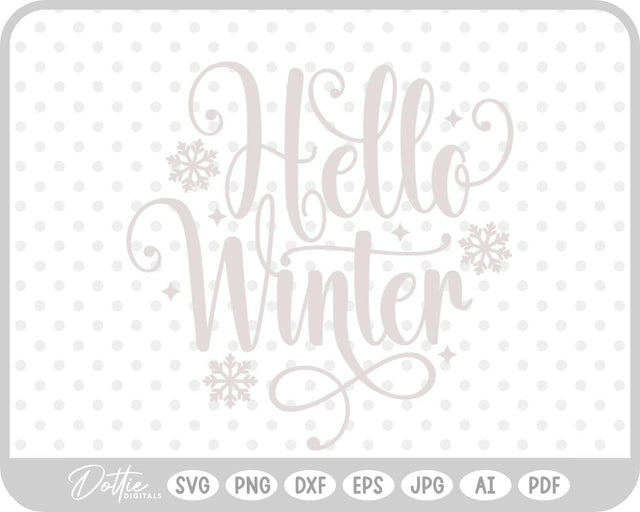 Hello Winter Christmas Quote SVG DottieDigitals 