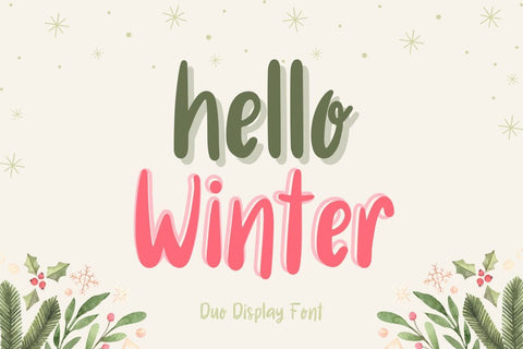 Hello Winter - Display Font Duo Font AnningArts Design 