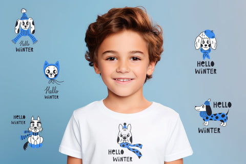 Hello Winter Dogs Sublimation Rin Green 