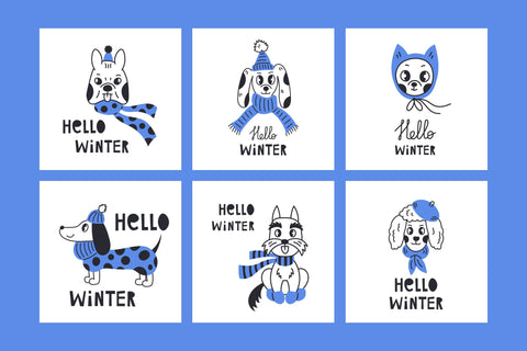 Hello Winter Dogs Sublimation Rin Green 