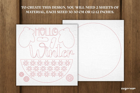 Hello Winter Door Sign Laser Cut SVG SvgOcean 