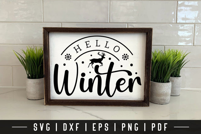 Hello Winter | Farmhouse Sign SVG SVG CraftLabSVG 