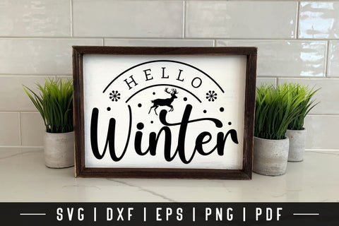 Hello Winter | Farmhouse Sign SVG SVG CraftLabSVG 
