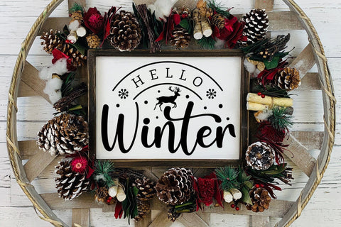Hello Winter | Farmhouse Sign SVG SVG CraftLabSVG 
