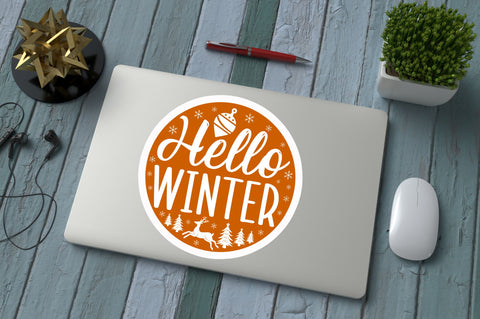 Hello winter Sticker Design Sublimation Regulrcrative 