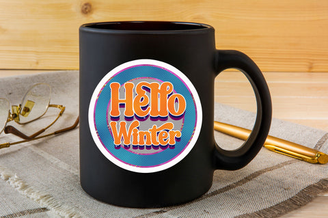 Hello winter Sticker Design Sublimation Regulrcrative 