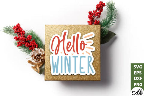 Hello winter Stickers Design SVG akazaddesign 