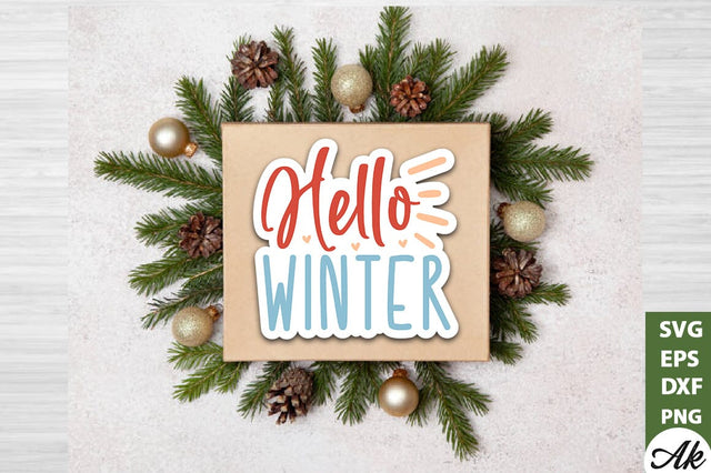 Hello winter Stickers Design SVG akazaddesign 