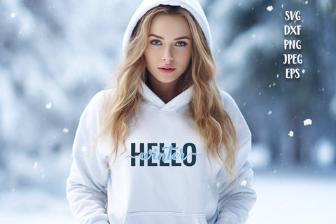 Hello Winter SVG. Winter quote. Seasonal calligraphy sign SVG LaBelezoka 