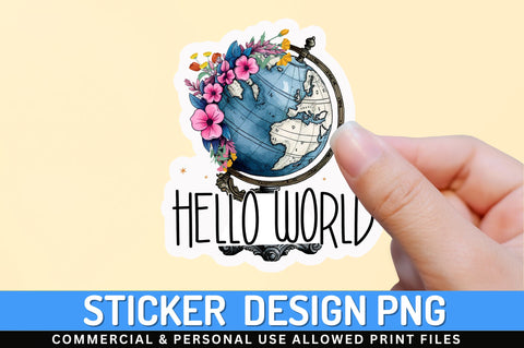 Hello world Sticker Design Sublimation Regulrcrative 