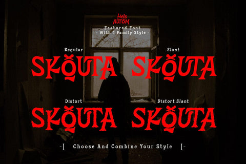 Hels Autom - Horror Display Font Font twinletter 