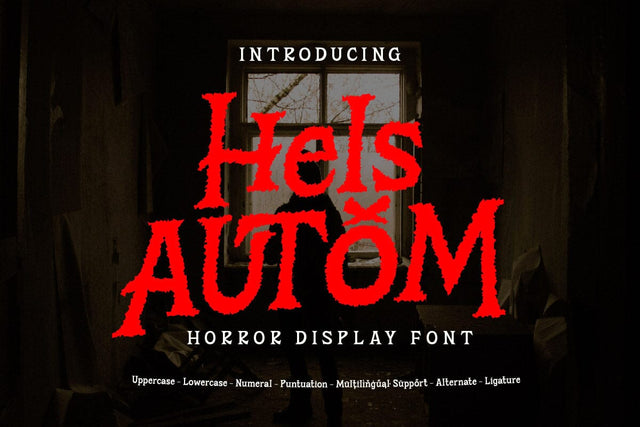 Hels Autom - Horror Display Font Font twinletter 