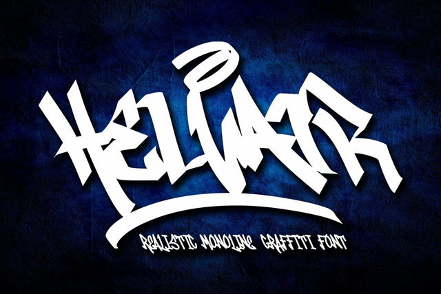Helvair - Realistic Monoline Graffiti Font Font Mozzatype 
