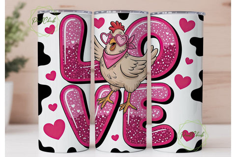 Hen Love 20oz Tumbler Wrap Sublimation PixelChick 