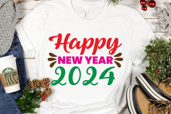 heppy new year 2024 SVG Angelina750 