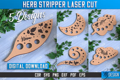 Herb Stripper Laser Cut Bundle | Kitchen Supplies | Herb Remover | CNC File SVG Fly Design 