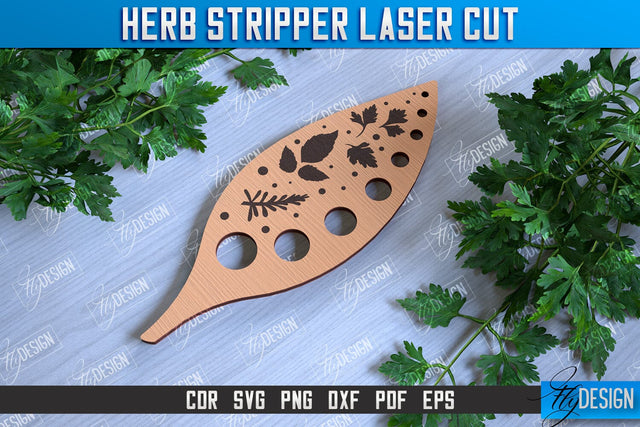 Herb Stripper Laser Cut | Kitchen Supplies | Herb Remover | CNC File SVG Fly Design 