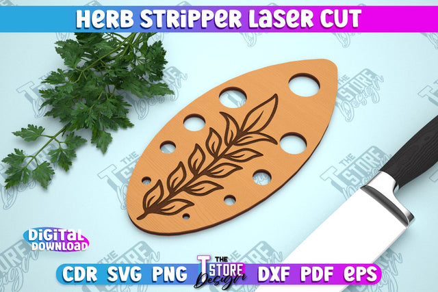 Herb Stripper Laser Cut | Kitchen Supplies | Herb Remover Design | CNC File SVG The T Store Design 