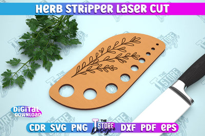 Herb Stripper Laser Cut | Kitchen Supplies | Herb Remover Design | CNC File SVG The T Store Design 