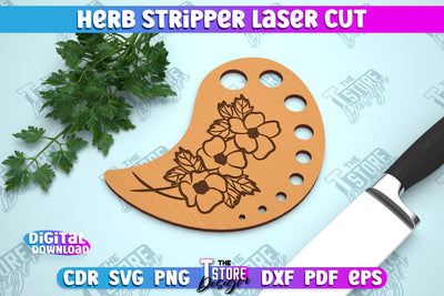 Herb Stripper Laser Cut | Kitchen Supplies | Herb Remover Design | CNC File SVG The T Store Design 