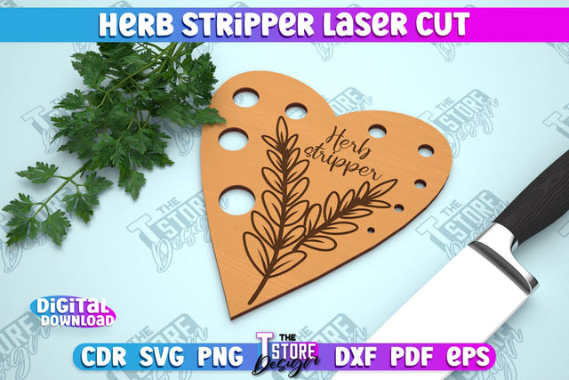 Herb Stripper Laser Cut | Kitchen Supplies | Herb Remover Design | CNC File SVG The T Store Design 