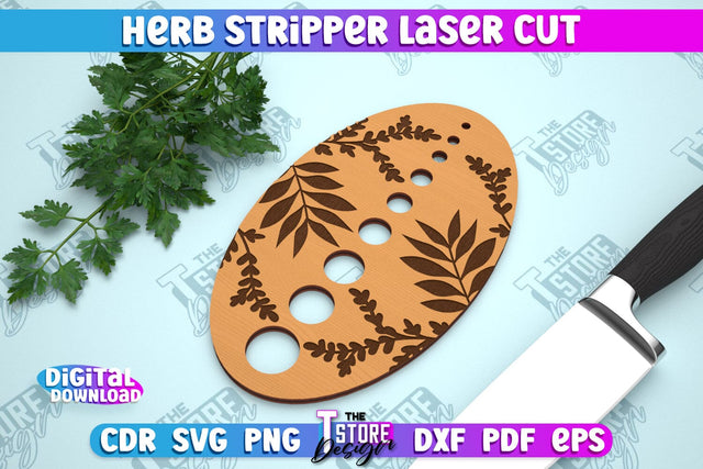 Herb Stripper Laser Cut | Kitchen Supplies | Herb Remover Design | CNC File SVG The T Store Design 
