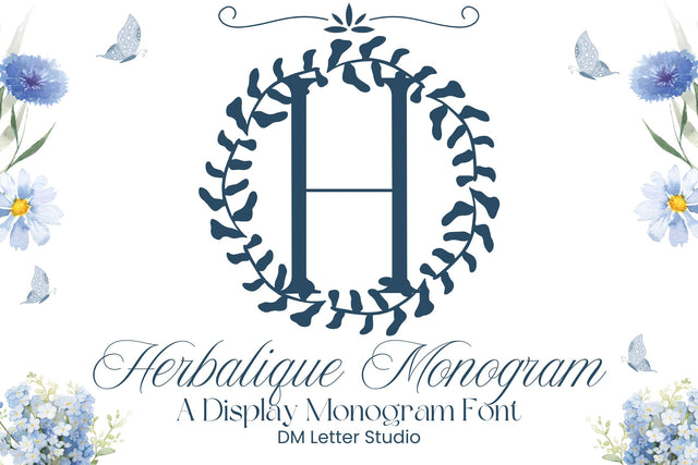 Herbalique Monogram Font Dm Letter Studio 