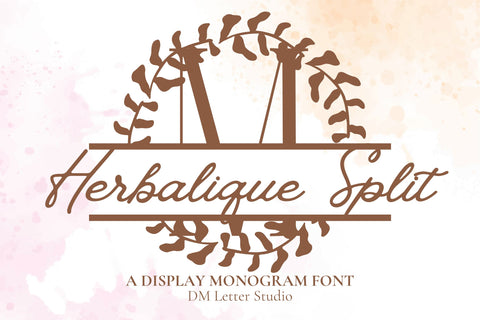 Herbalique Split Monogram Font Dm Letter Studio 