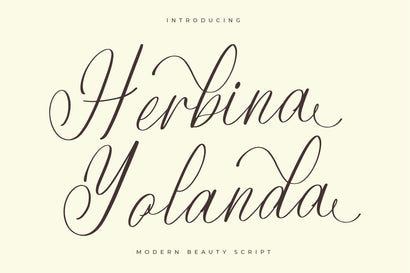 Herbina Yolanda - Modern Beauty Script Font Letterena Studios 